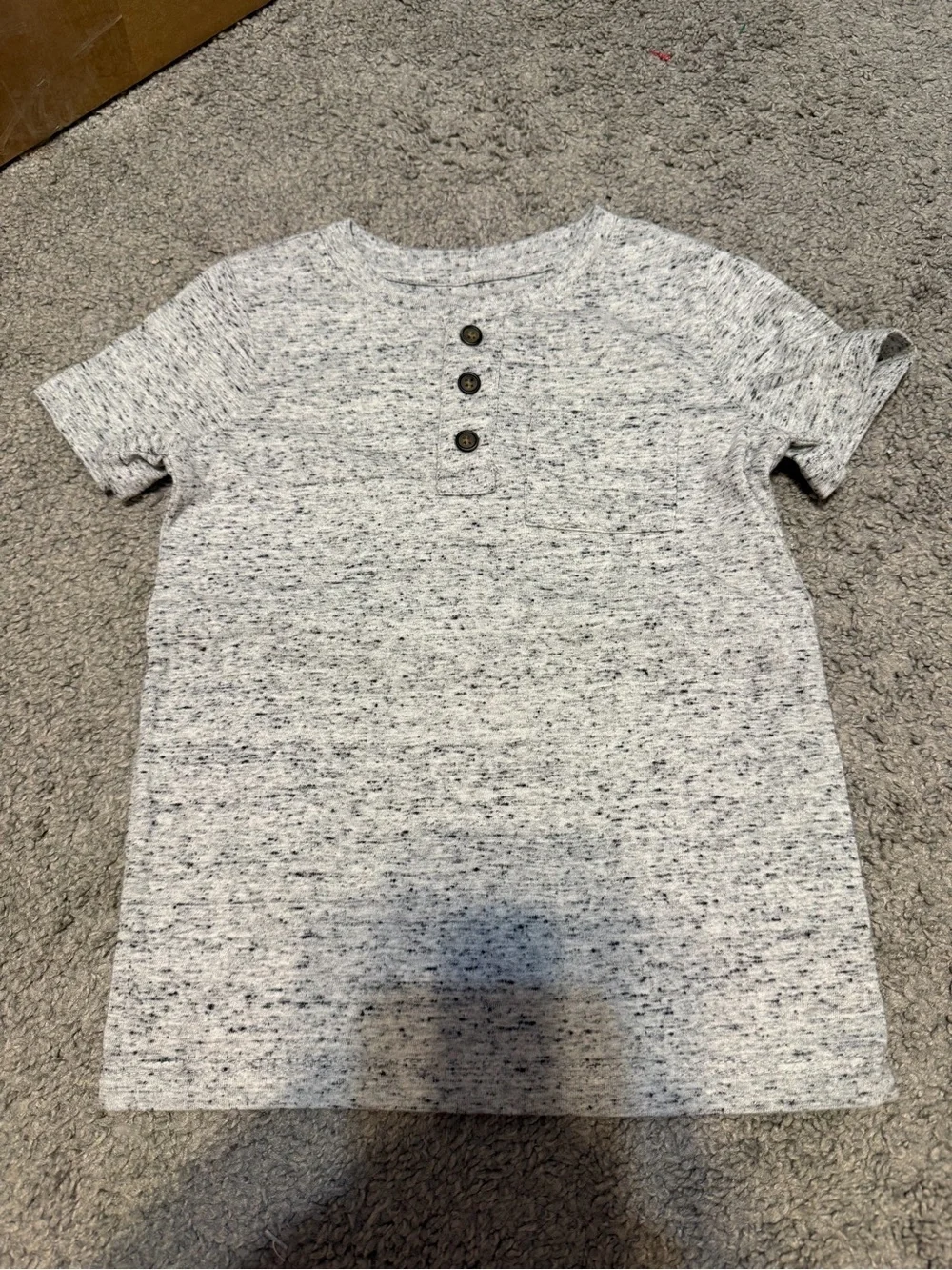 Cat & Jack Heather Gray Short-Sleeve Henley Tee